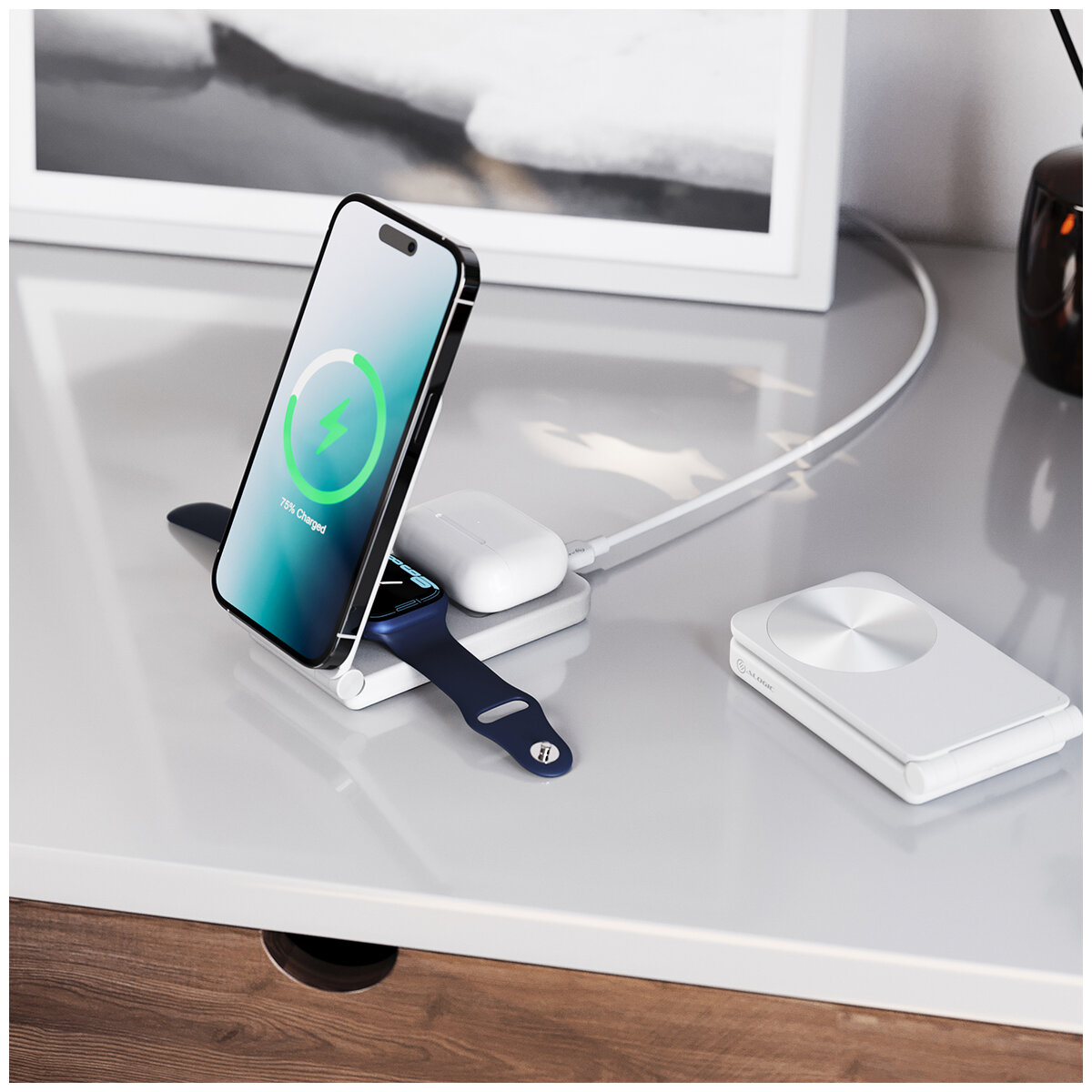 ALOGIC YOGA Fold 3 in 1 Wireless Charging Stand White