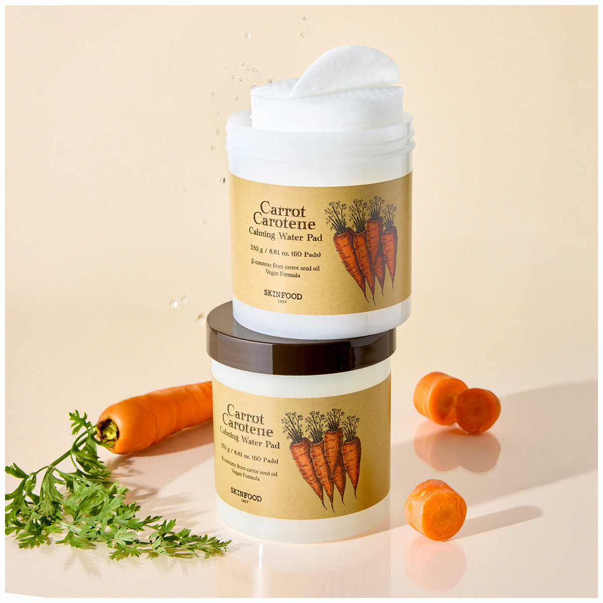 Skinfood Carrot Carotene Water Pads 60 Pack + 2 x 30 Pack Refill