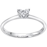 0.14ctw Princess & Lobe Cut Heart shape Ring