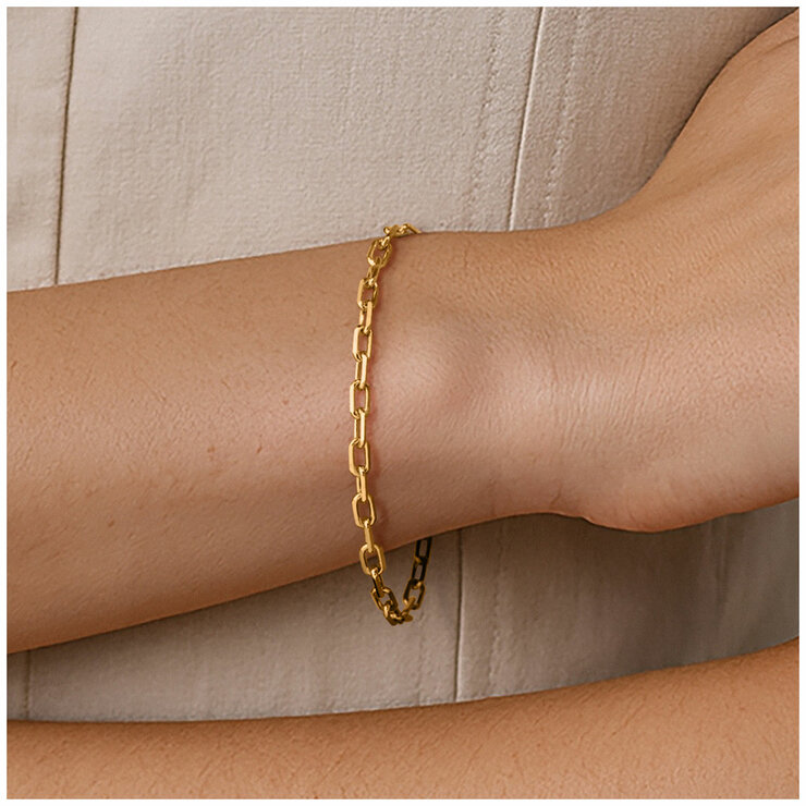 18KT Yellow Gold Paperclip Bracelet 8g