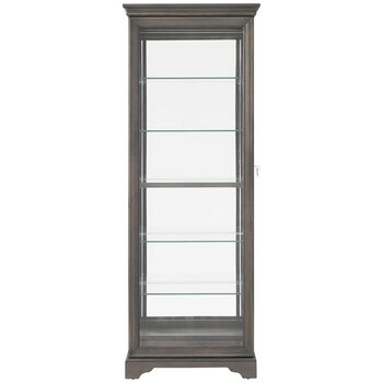 Home Meridian Wood-Framed Sliding 2 Door Curio Cabinet