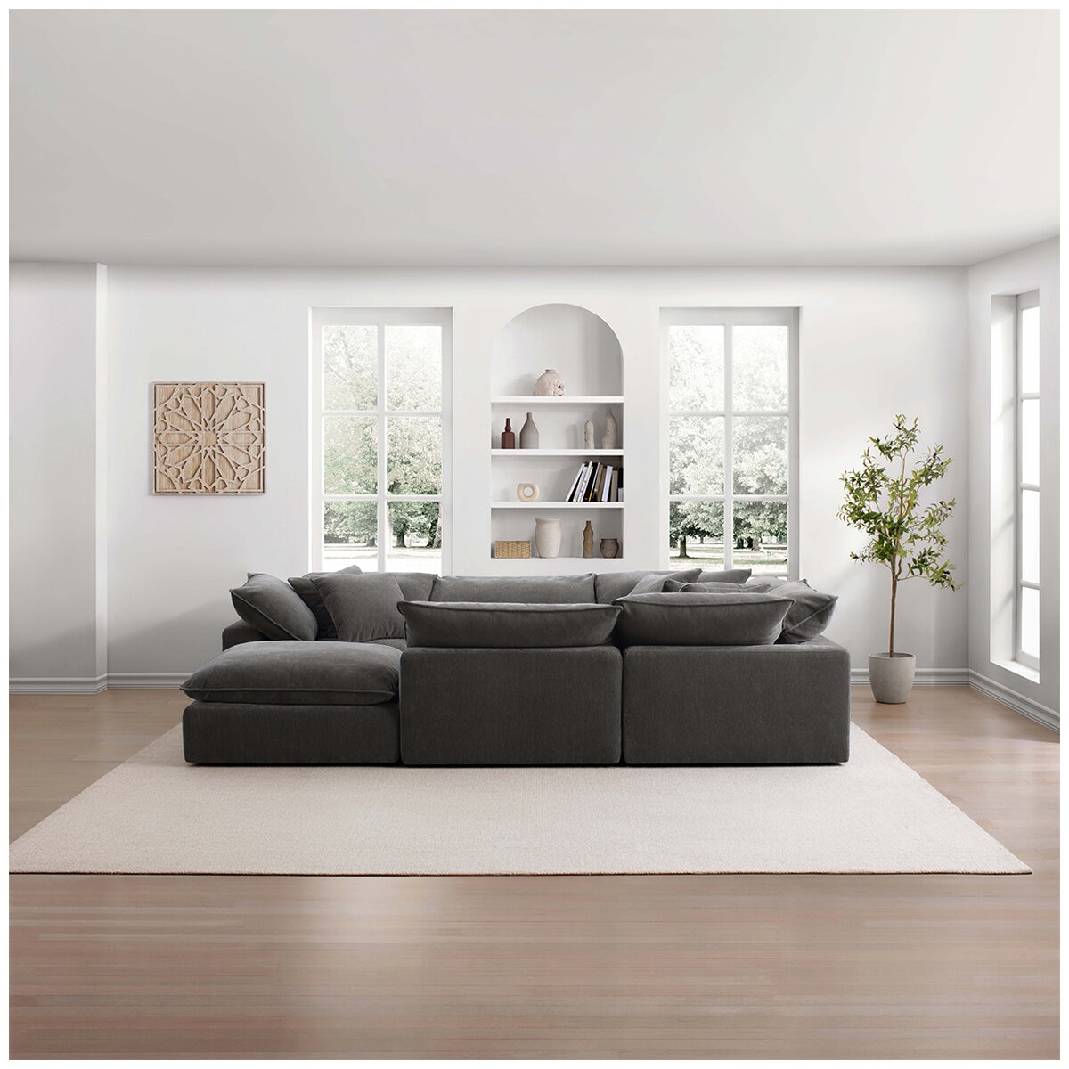 Aiden & Ivy 6 Piece Fabric Modular Sectional