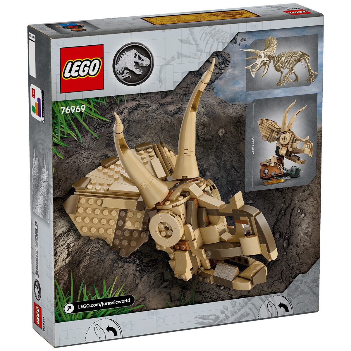 LEGO Jurassic World Dinosaur Fossils Triceratops Skull Model Set 76969