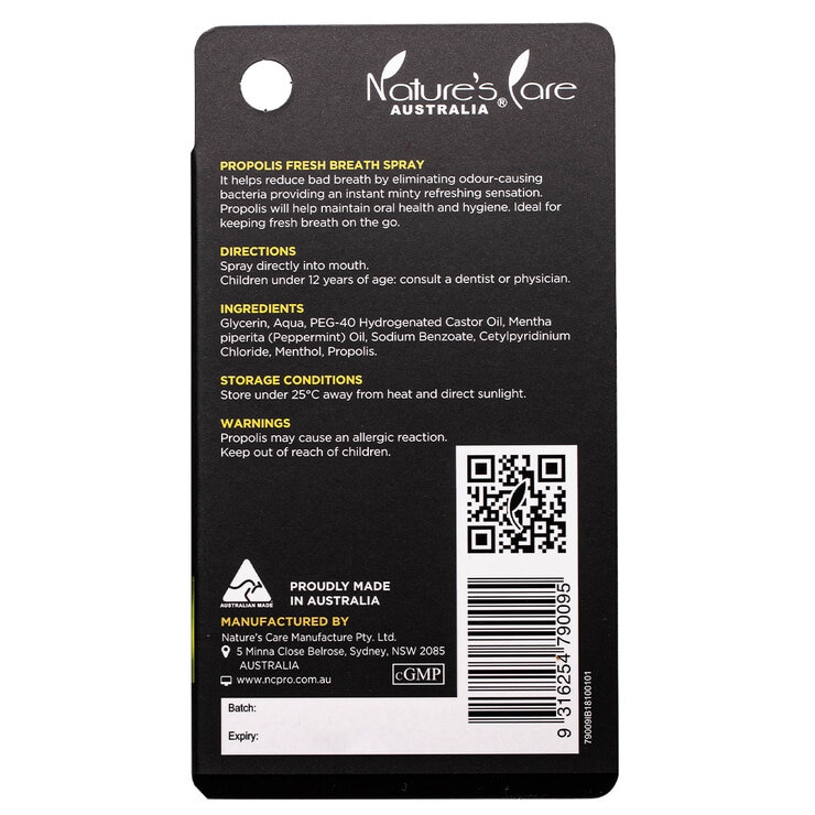 Nature's Care Propolis Fresh Breath Spray 6 x 20ml