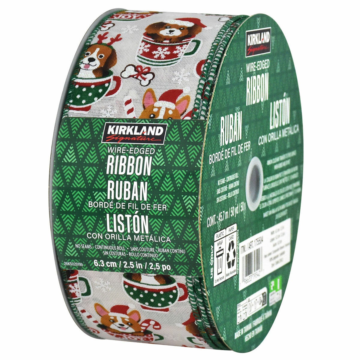 Kirkland Signature Wire Edged Holiday Ribbon 45.7m Kirkland Signature Wire Edged Holiday Ribbon 45.7m