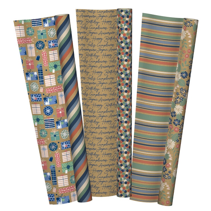 Ks Spring Reversible Trio Gift Wrap