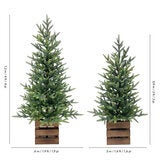 CGH Pine Trees with LED Twinkle Lights 2 Piece Set