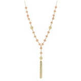 14KT Yellow Gold Peach Moonstone Gold Link Necklace 17 Inch