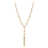 14KT Yellow Gold Peach Moonstone Gold Link Necklace 17 Inch