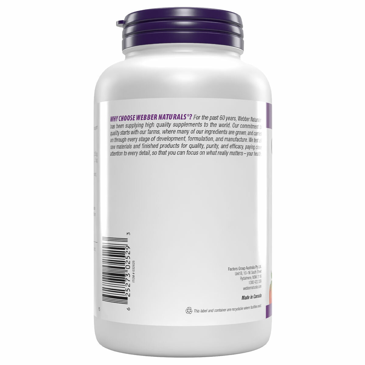 Webber Naturals Glucosamine Sulfate 1500mg 180 Tablets