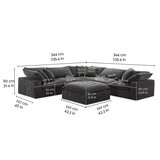 Aiden & Ivy 6 Piece Fabric Modular Sectional