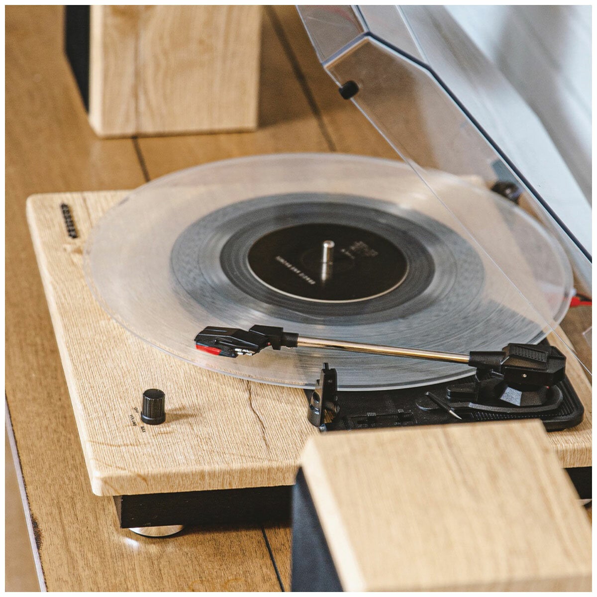 Crosley Brio Record Player Shelf System With Speakers - Natural Crosley Brio Record Player Shelf System With Speakers - Natural