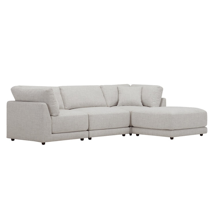 Aiden & Ivy 4 Piece Fabric Modular Sofa With 2 Pillows