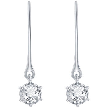 18KT White Gold 0.99ctw Diamond Shepherd Earrings