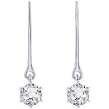 18KT White Gold 0.99ctw Diamond Shepherd Earrings