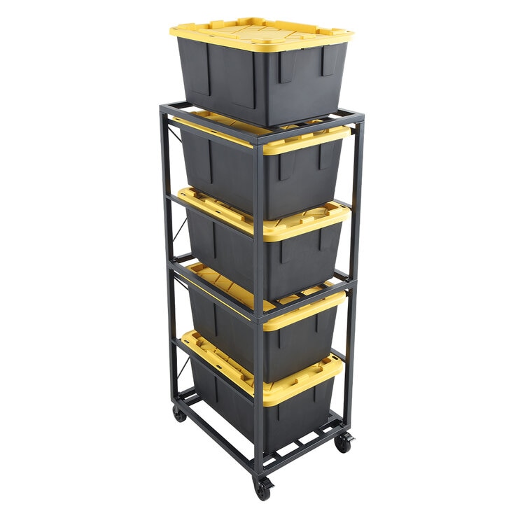 Gorilla 5-Tier Rolling Bin Rack