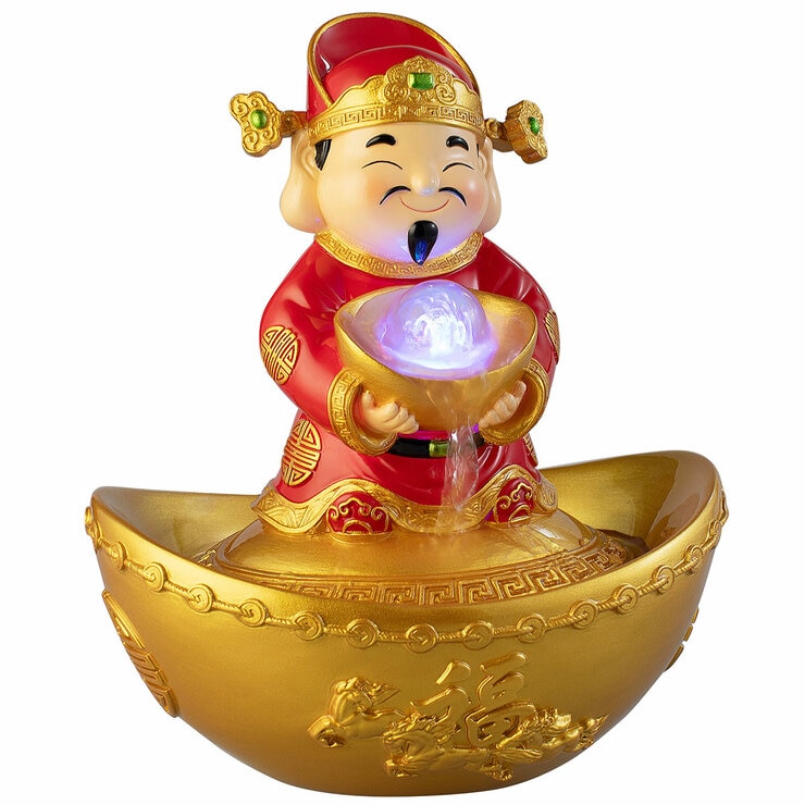God Of Wealth Water Fountain 22cm