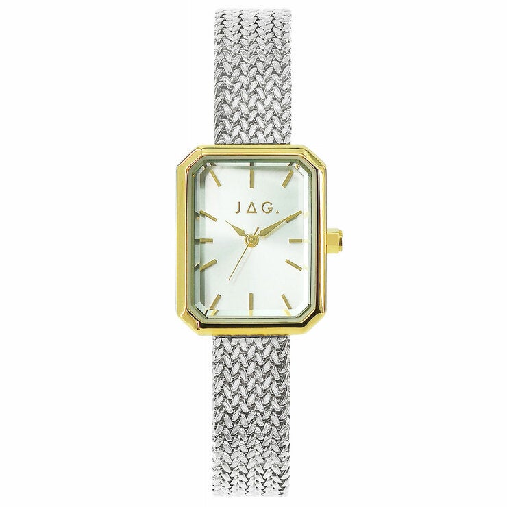 JAG Balmain Silver Dial Gold Case Mesh Band Women's Watch J2998A JAG Balmain Silver Dial Gold Case Mesh Band Women's Watch J2998A