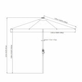 SunVilla Blue LED Market Umbrella 3M