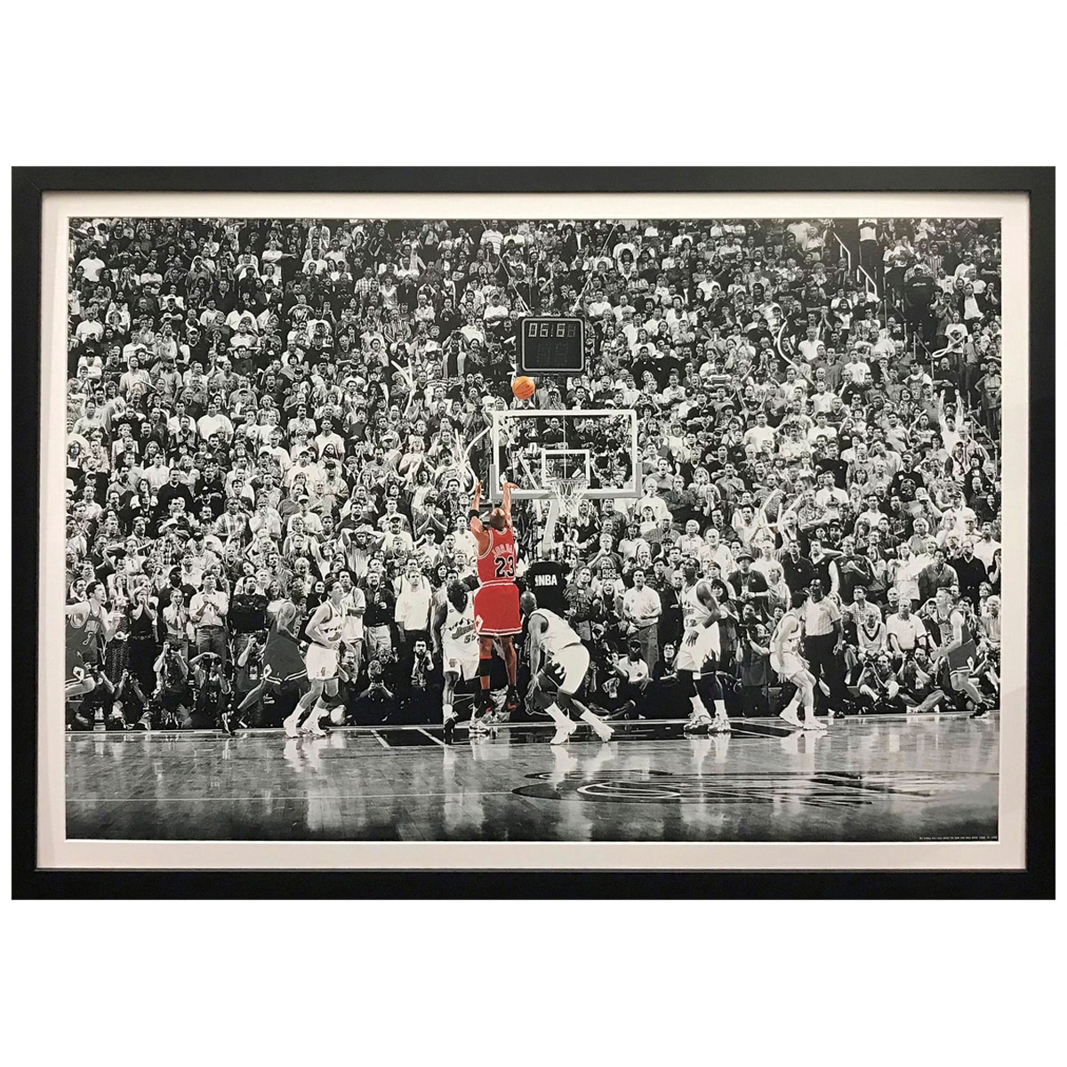Icons of Sport Michael Jordan "The Last Shot" Print Framed