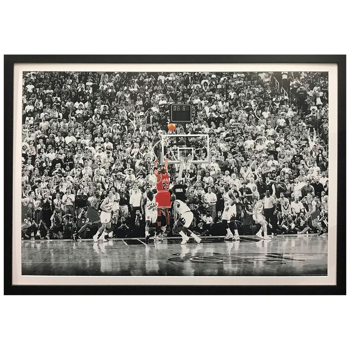 Icons of Sport Michael Jordan "The Last Shot" Print Framed