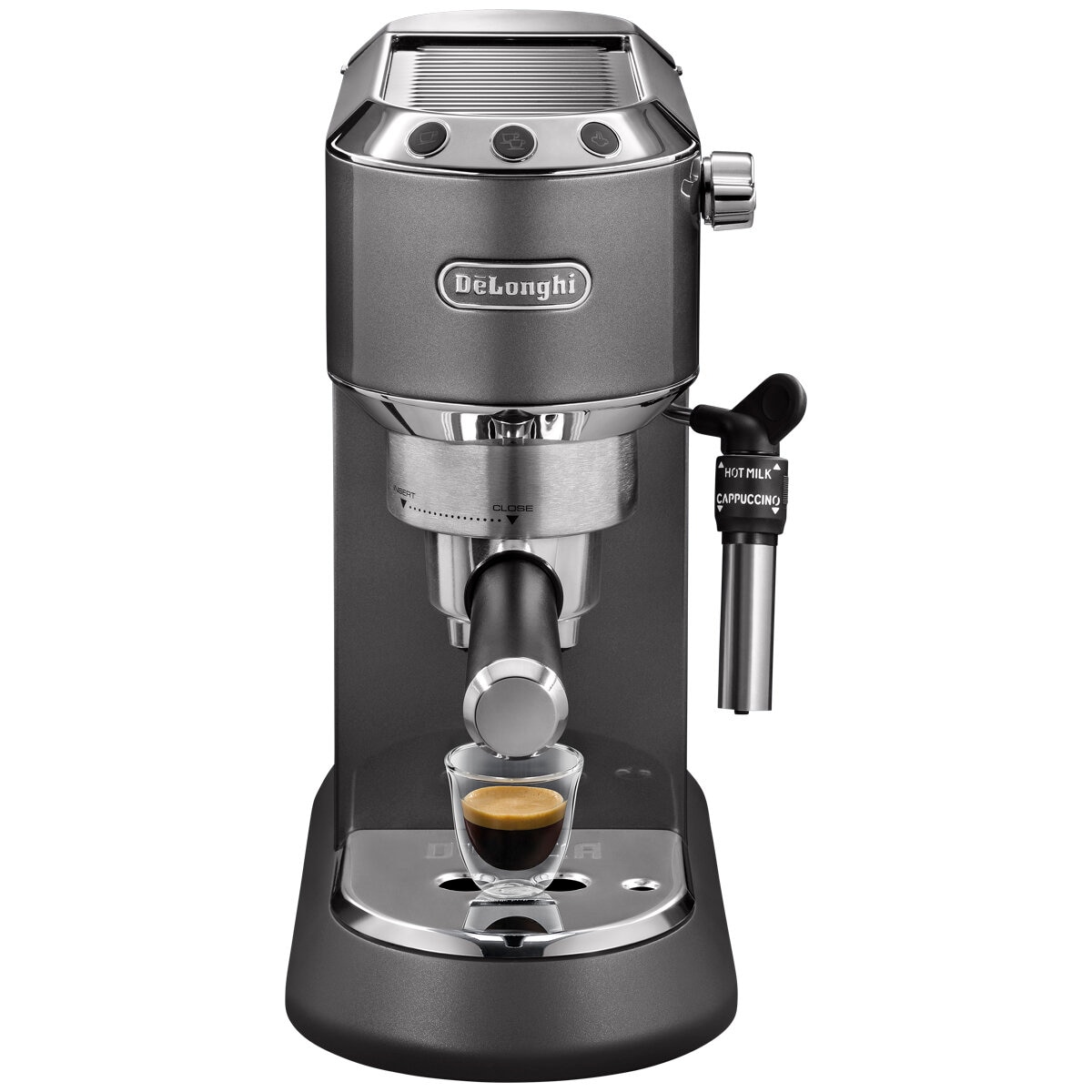 Delonghi EC785GY Dedica Metallics Coffee Machine, Pewter Grey