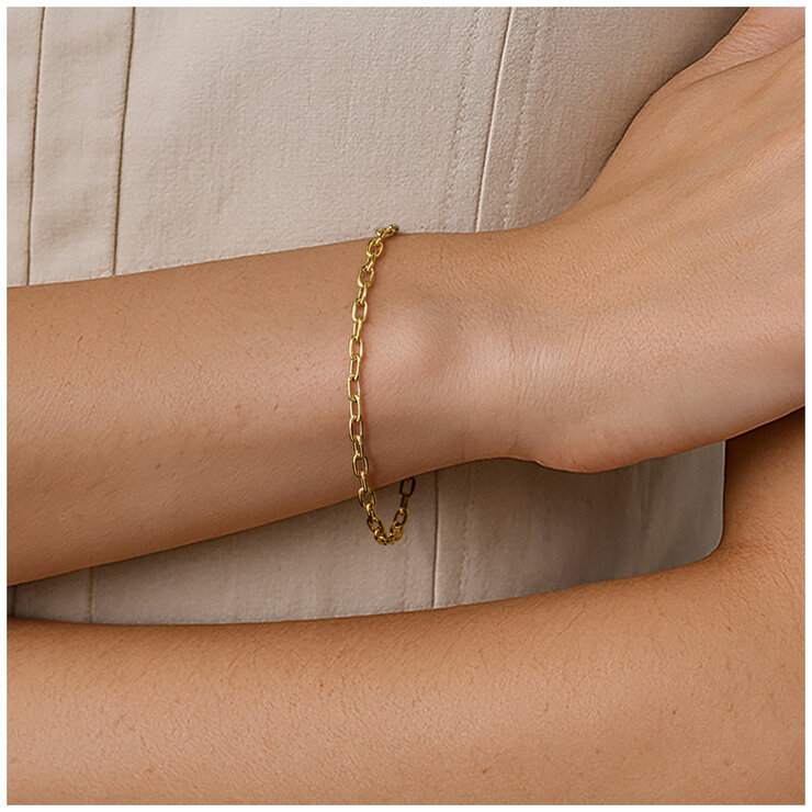 18KT Yellow Gold Paperclip Bracelet 6.8g