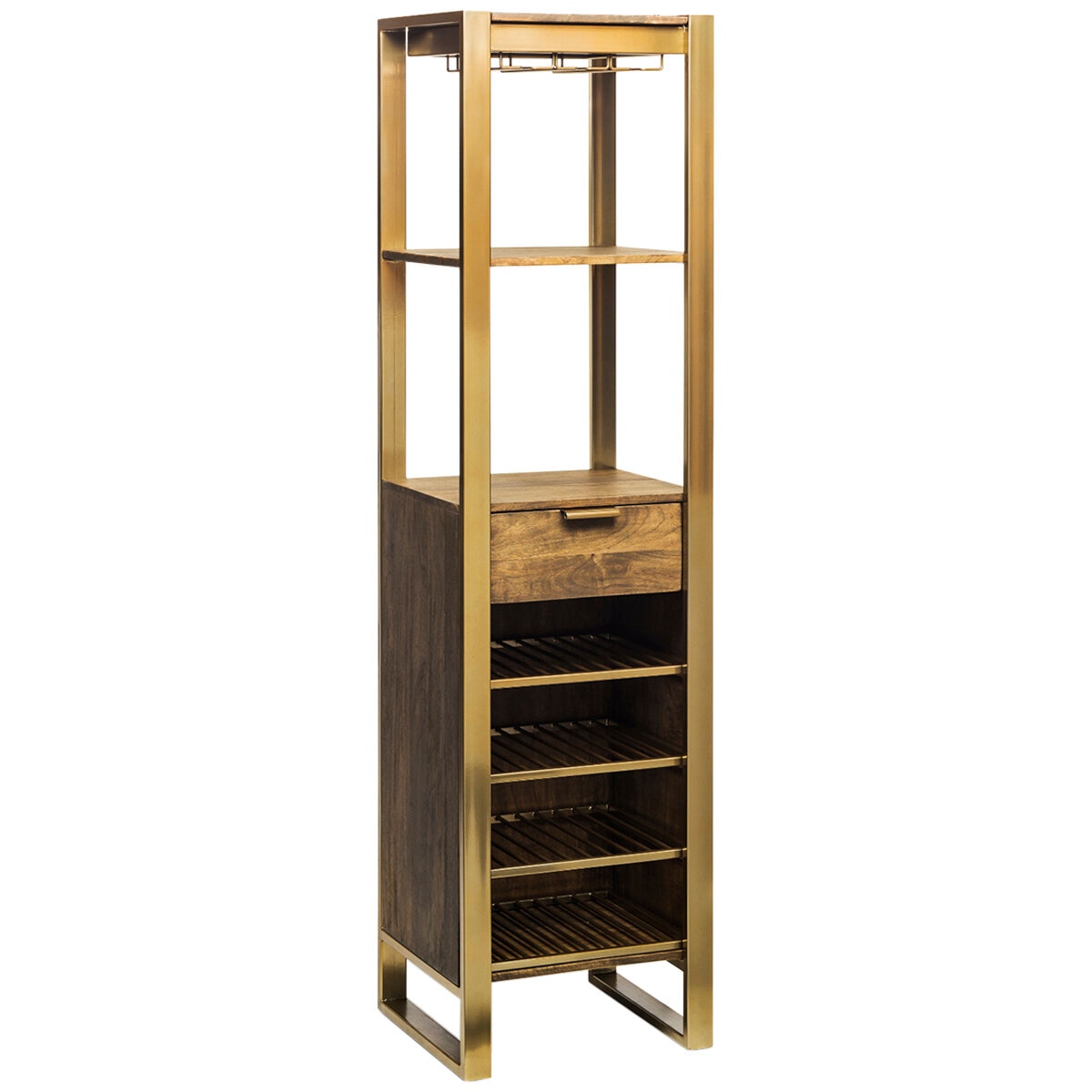 Wine Stash Timber Bar Cart Tower