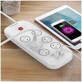 Huntkey 6 Way Powerboard With 2 USB Port And Surge Protection Pack 2 Piece