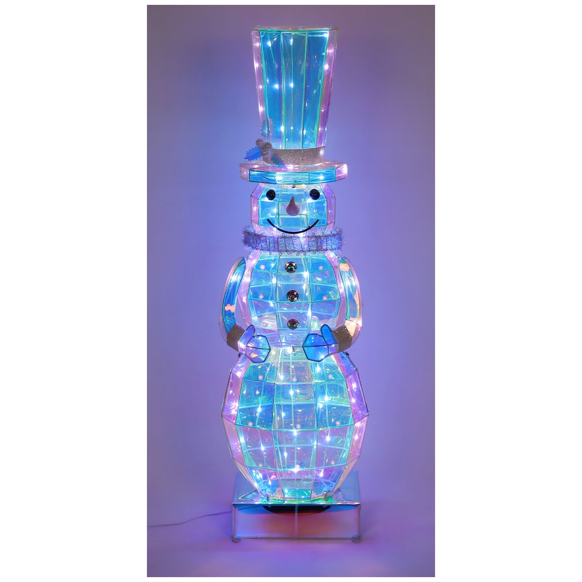 Prismatic Iridescent Nutcracker and Snowman 91.4cm