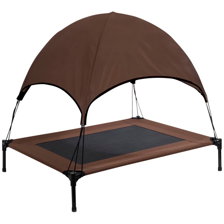 Solartec Elevated Pet Bed with Canopy Large Brown