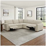 Thomasville 3 Piece Fabric Sectional with 2 Power Footrests