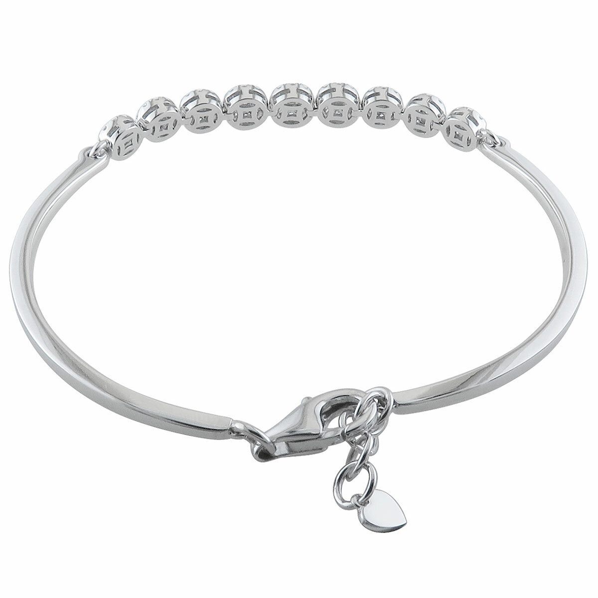 18KT White Gold VS2 I 0.75ctw Diamond Ball Bangle