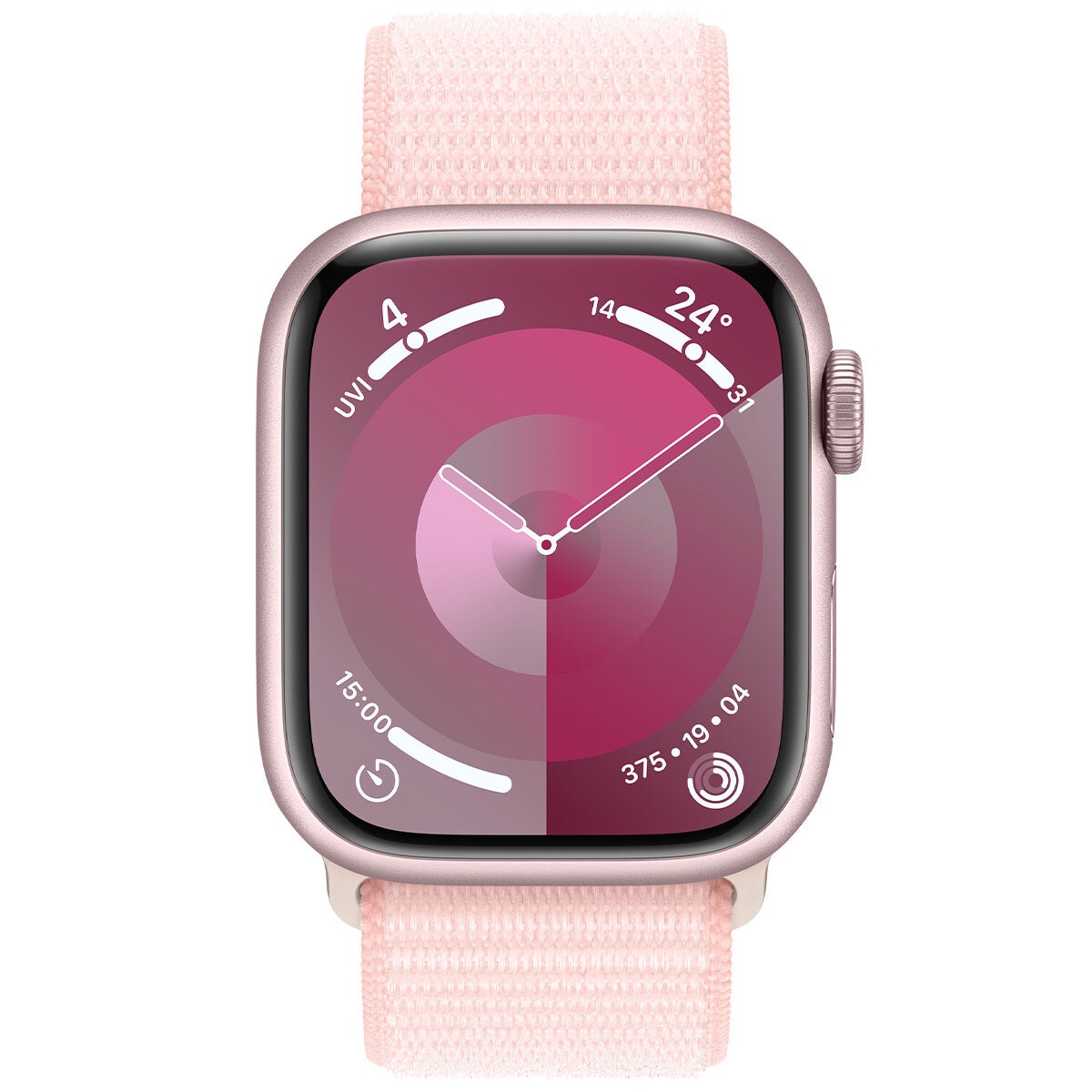 Apple Watch Series 9 GPS 41mm Pink Aluminium Case with Light Pink Sport Loop