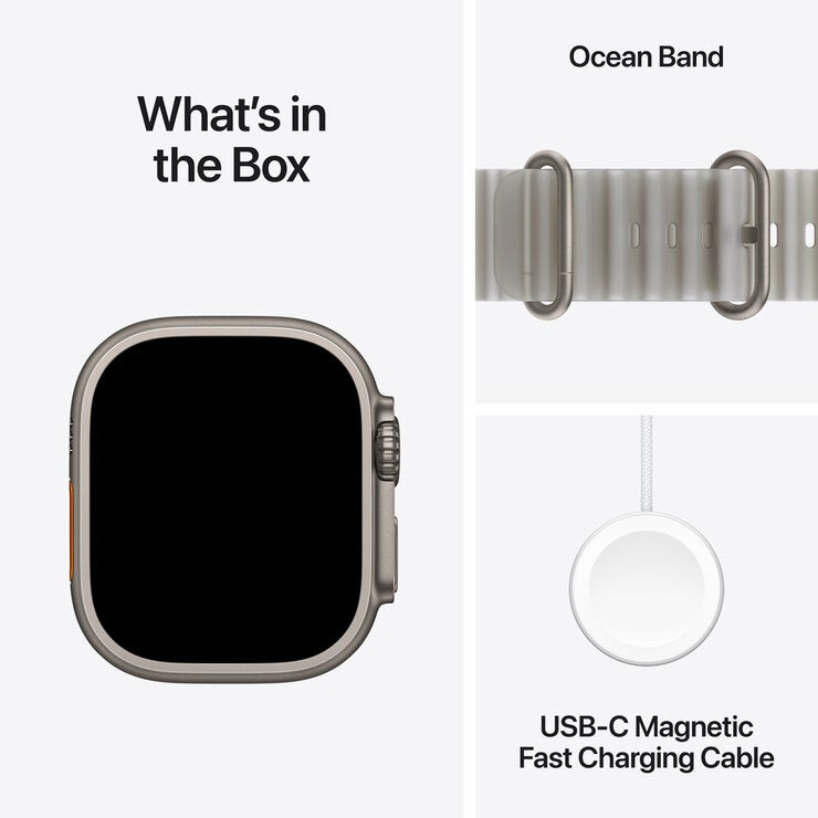 Apple Watch Ultra 4 GPS + Cellular 49mm Natural Titanium Case with Translucent Grey Ocean Band Apple Watch Ultra 4 GPS + Cellular 49mm Natural Titanium Case with Translucent Grey Ocean Band