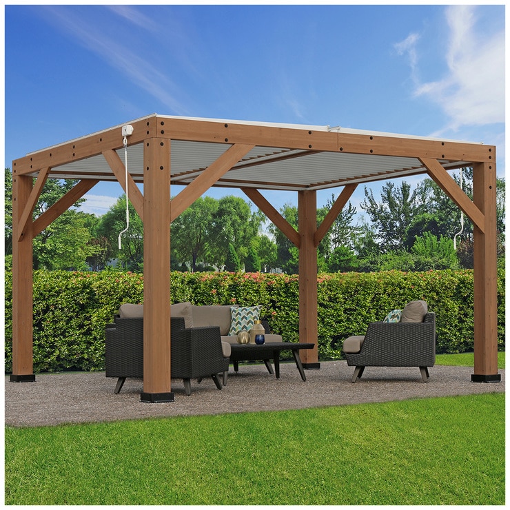 Yardistry Cedar & Aluminum Louvered Room 3.4 x 4 m Costco Australia