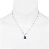 0.08ctw Diamond with 6.43ctw Cushion Purple Sapphire Pendant