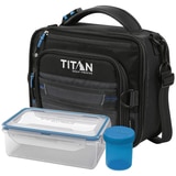 Titan Expandable Lunch Pack with Ice Packs - Black