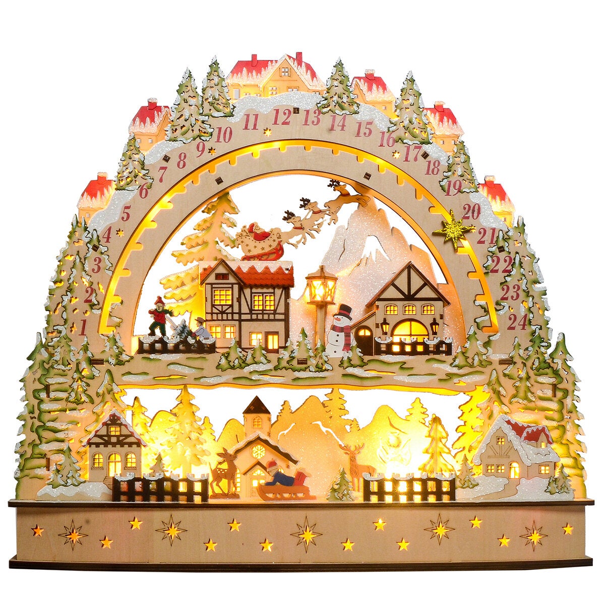 Wooden LED Advent Christmas Calendar Wooden LED Advent Christmas Calendar