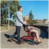 Altus Hybrid Duo 2 In 1 Mobility Rollator And Transit Wheelchair Red