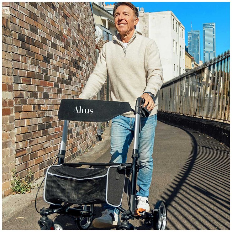 Altus Deluxe Euro Style Walker Rollator 10 Inch Wheel Black Altus Deluxe Euro Style Walker Rollator 10 Inch Wheel Black