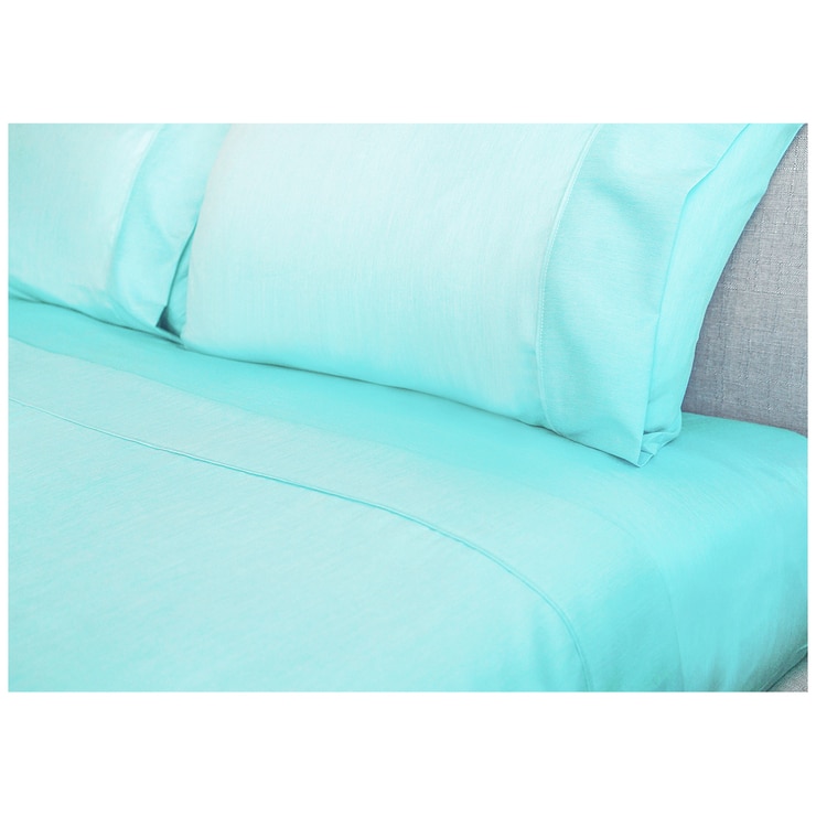 Ramesses 2000 TC Bamboo Queen Sheet Set Aqua Costco Australia