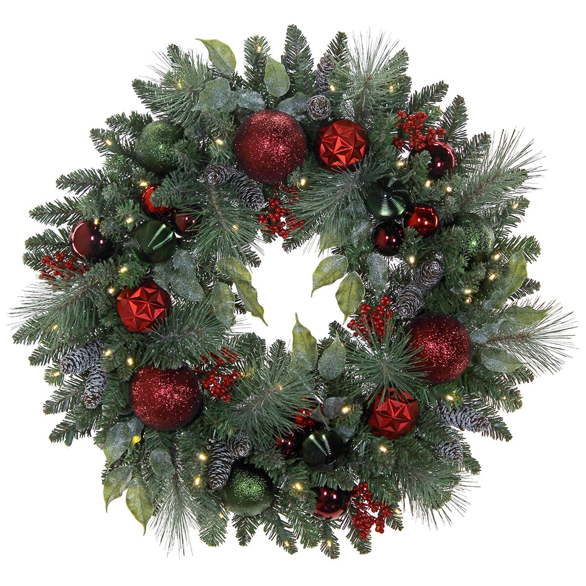 Pre-Lit Holiday Artificial Wreath Red 76.2cm Pre-Lit Holiday Artificial Wreath Red 76.2cm