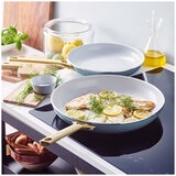 GreenPan Ceramic Non-Stick Frypan 2 Piece Set 24cm And 30cm Smokey Sky Blue