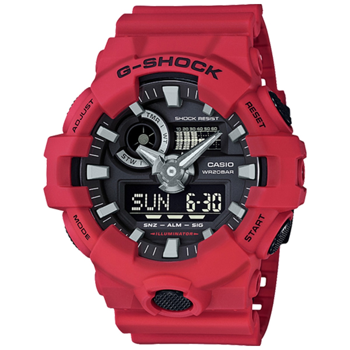 Casio G-Shock GA700-4A - Mens Red Black Dl Watch