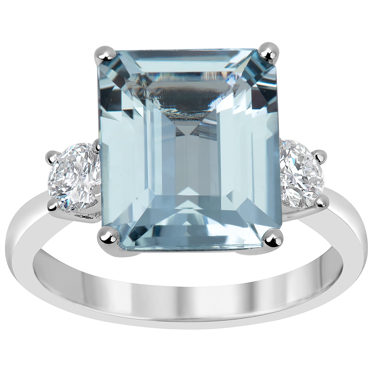 18KT White Gold Aquamarine and Diamond Ring Costco Aust...