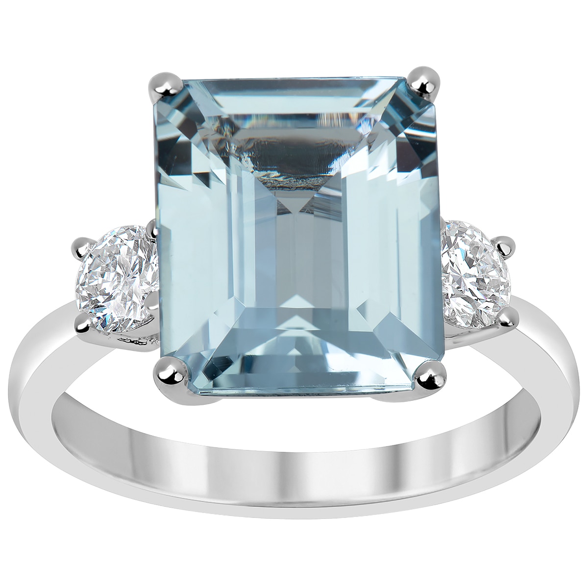 18kt White Gold Aquamarine And Diamond Ring Costco Aust