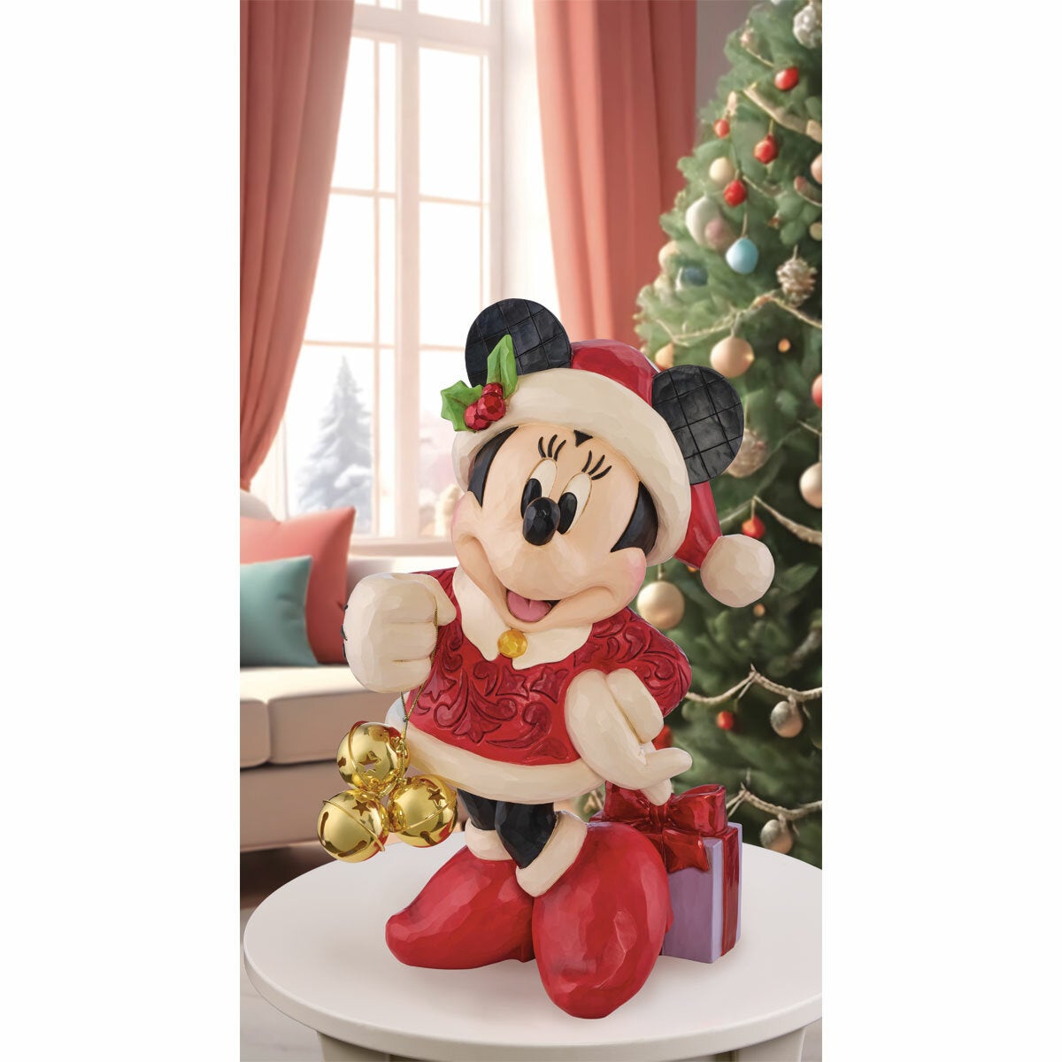 Jim Shore Minnie With Bell 43.18cm Holiday Statue Jim Shore Minnie With Bell 43.18cm Holiday Statue