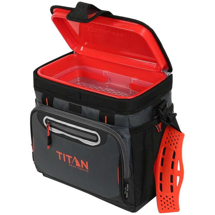Titan 16 Can DeepFreeze Zipperless Cooler 7.8L Grey & Orange Costco