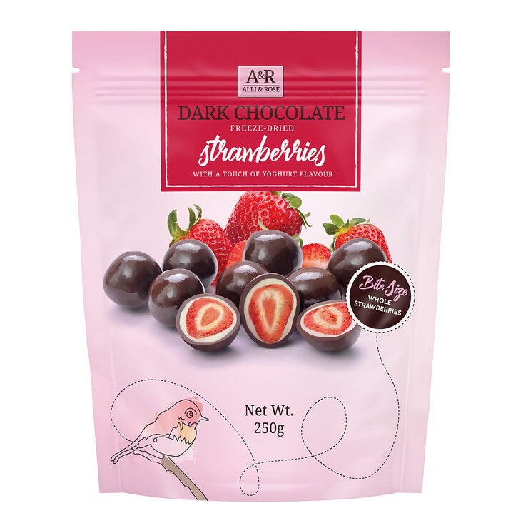 Alli & Rose Dark Choc Strawberries 250g Alli & Rose Dark Choc Strawberries 250g